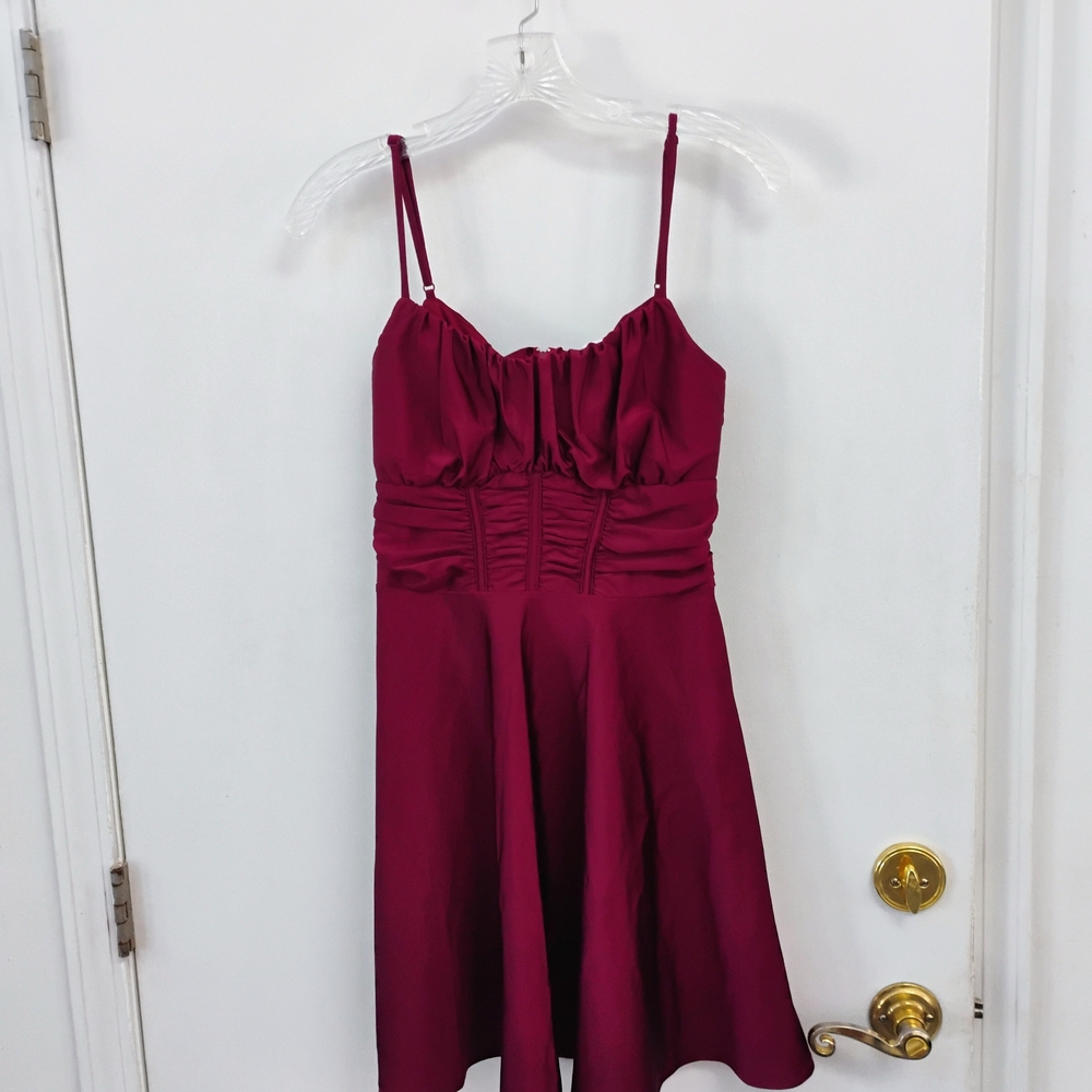 Emerald Sundae Burgundy Flare Dress